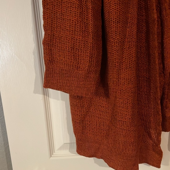 LAST CHANCE Lety & Me rust open cardigan with string detail in  back 2X - Picture 5 of 6